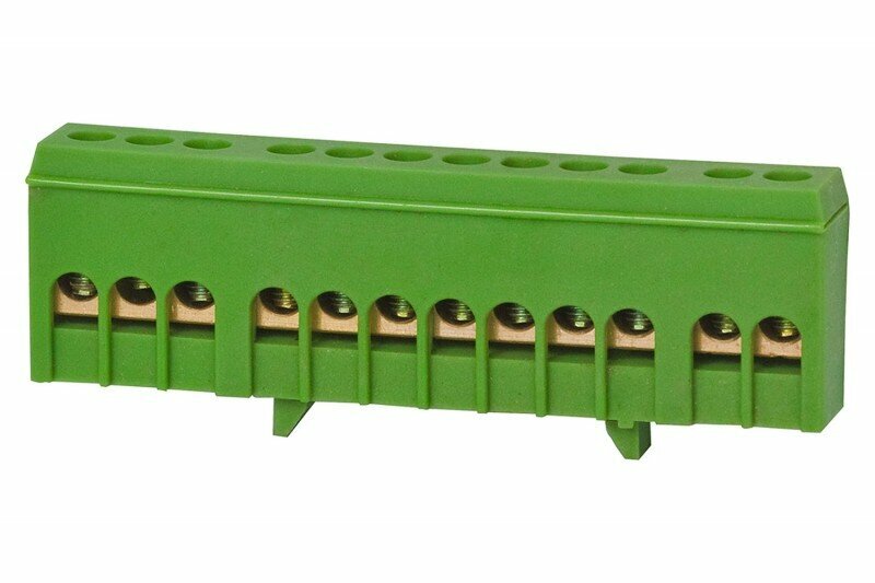 Listwa ochronna 12-mod. 12x16mm2 IP20 zielona F-elektro