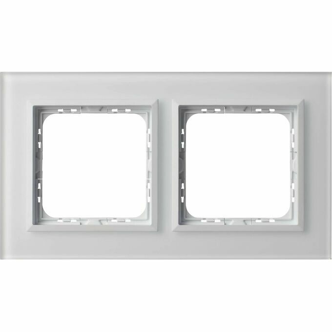 Ramka podwójna Białe Szkło Szronione 4mm - R-2RGC/78/00 Sonata Prestige