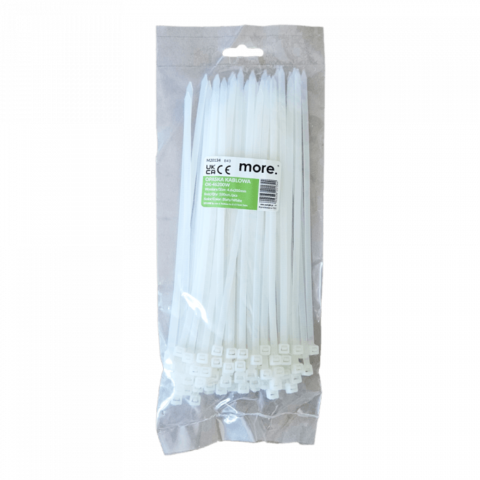 Opaska Kablowa OK-46200W 4.6x200mm BIAŁA /100szt./ M20134 Eco Light