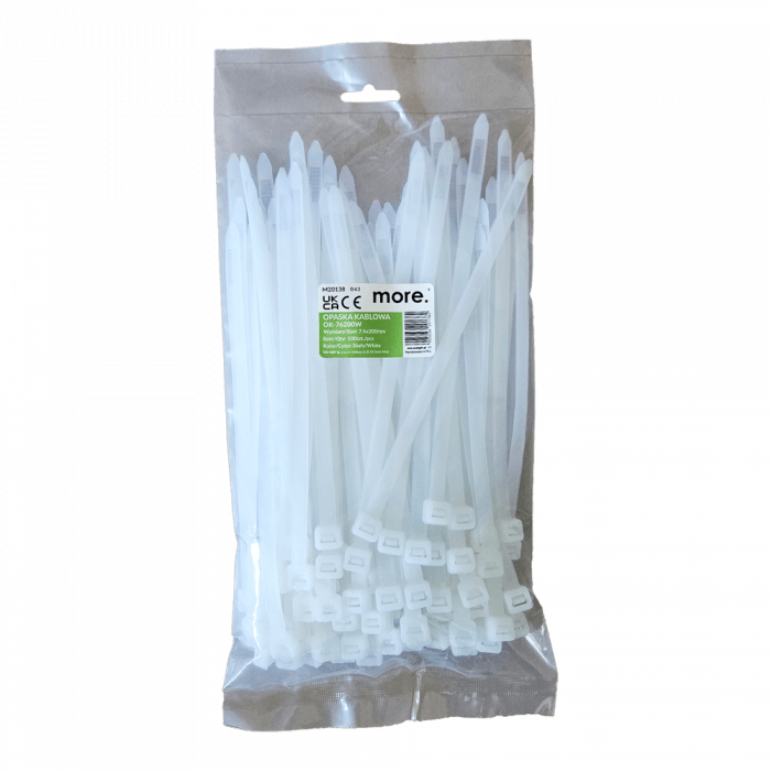 Opaska Kablowa OK-76200W 7.6x200mm BIAŁA /100szt./ M20138 Eco Light