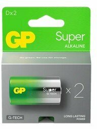 2x Bateria alkaliczna LR20 D GP Super Alkaline, GPPCA13AS130