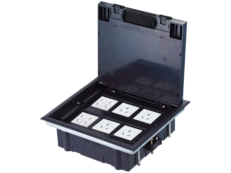 Puszka podłogowa (floorbox) 6M (45x45)  regulowana głębokość, do podłogi technicznej (wylewka opcjonalnie) ALANTEC