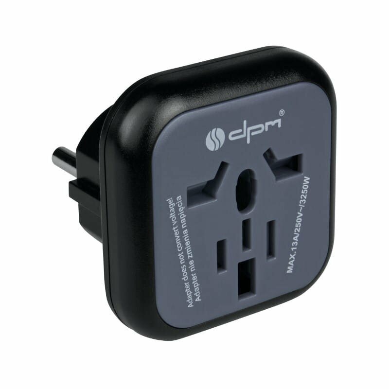 Adapter podróżny Europa czarny DPM PF01EU-B
