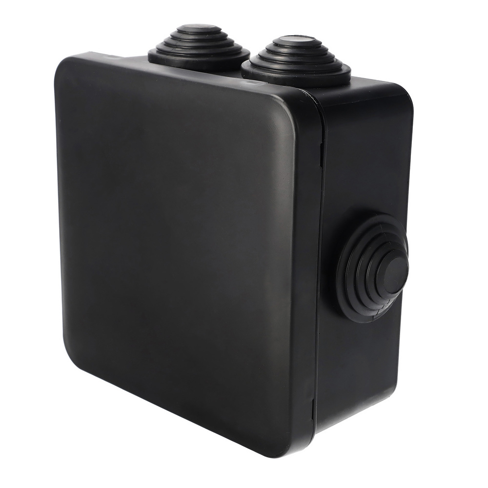 Puszka hermetyczna natynkowa z dławikami, zamknięcie na klik 109x109x57mm IP55 czarny EDO777829 EDO Technic