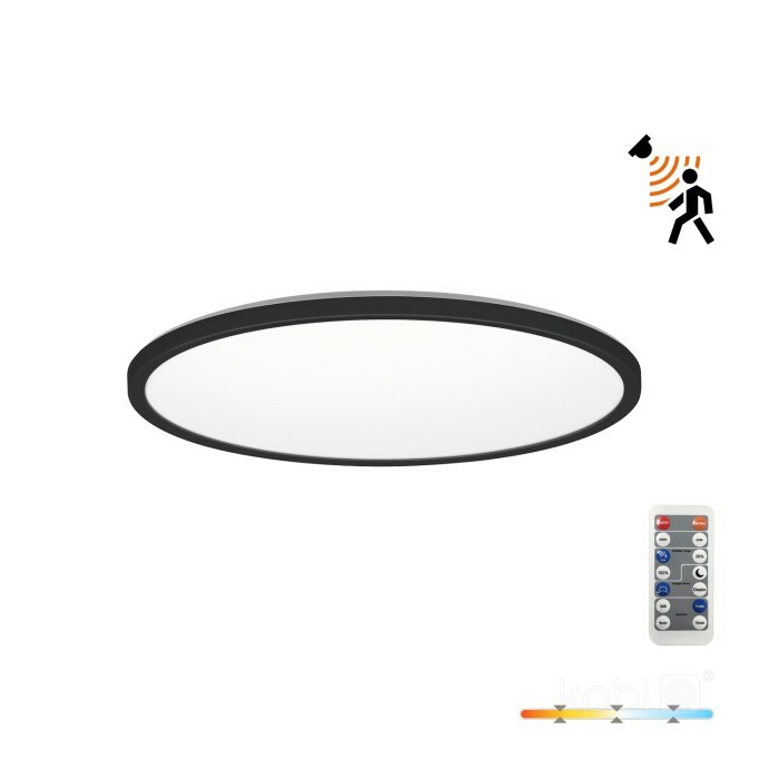 Plafon LED NIVERA CIRCLE 18W 3CCT 3000/4000/6000K LX z czujnikiem ruchu i zmierzchu IP54 czarny okrągły Kobi Premium