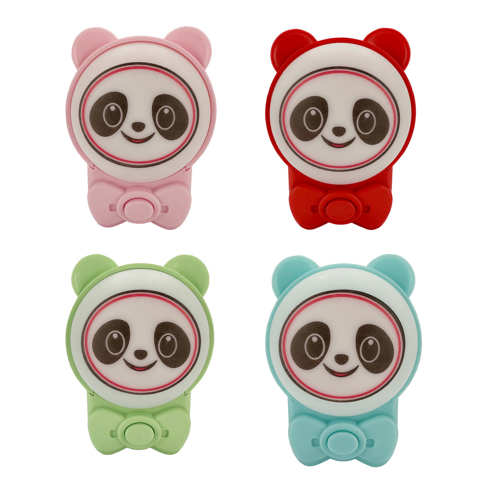 Lampka wtykowa dziecięca ANDY lampka nocna do gniazdka panda 1W 30lm IP20 2CCT (kolor losowy: różowy/niebieski/zielony/czerwony) | HOROZ