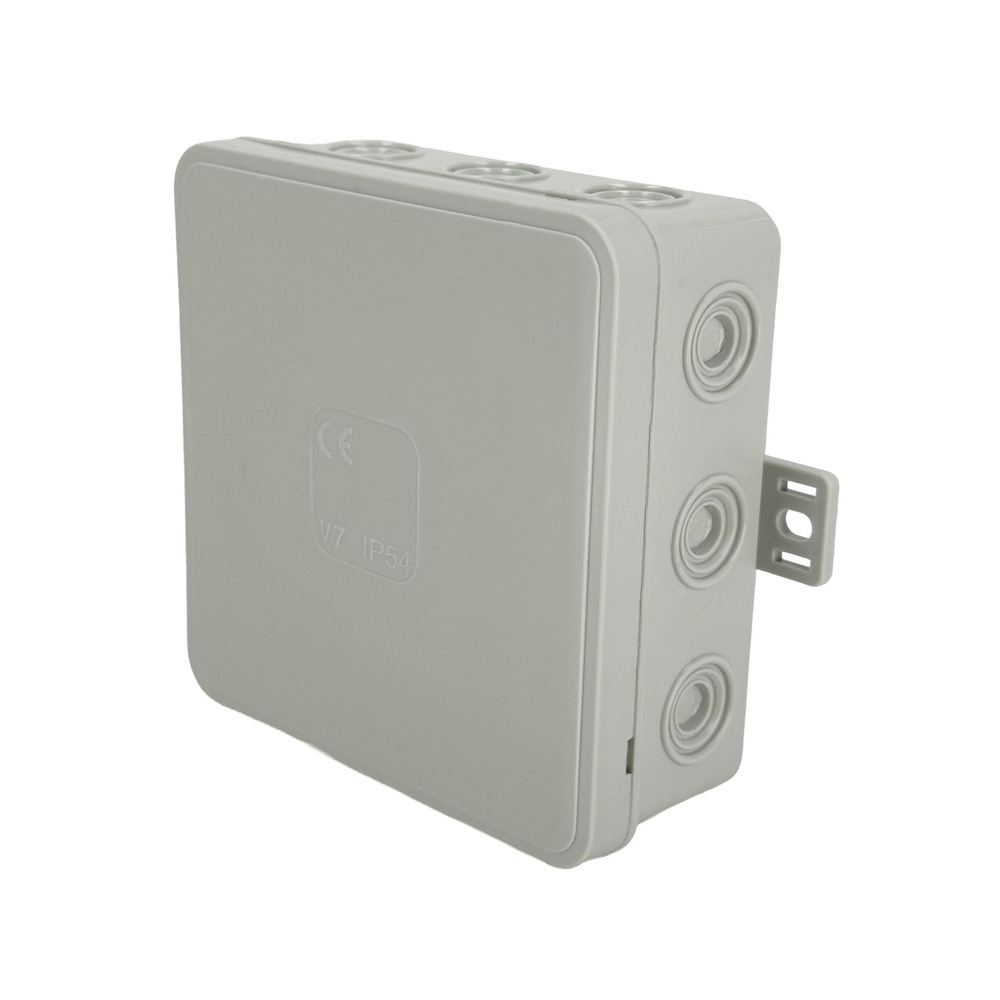 Puszka elastyczna natynkowa 100x100x41mm IP54 12 wlotów klik z osłabieniami szara V7 EDO777919 EDO Technic