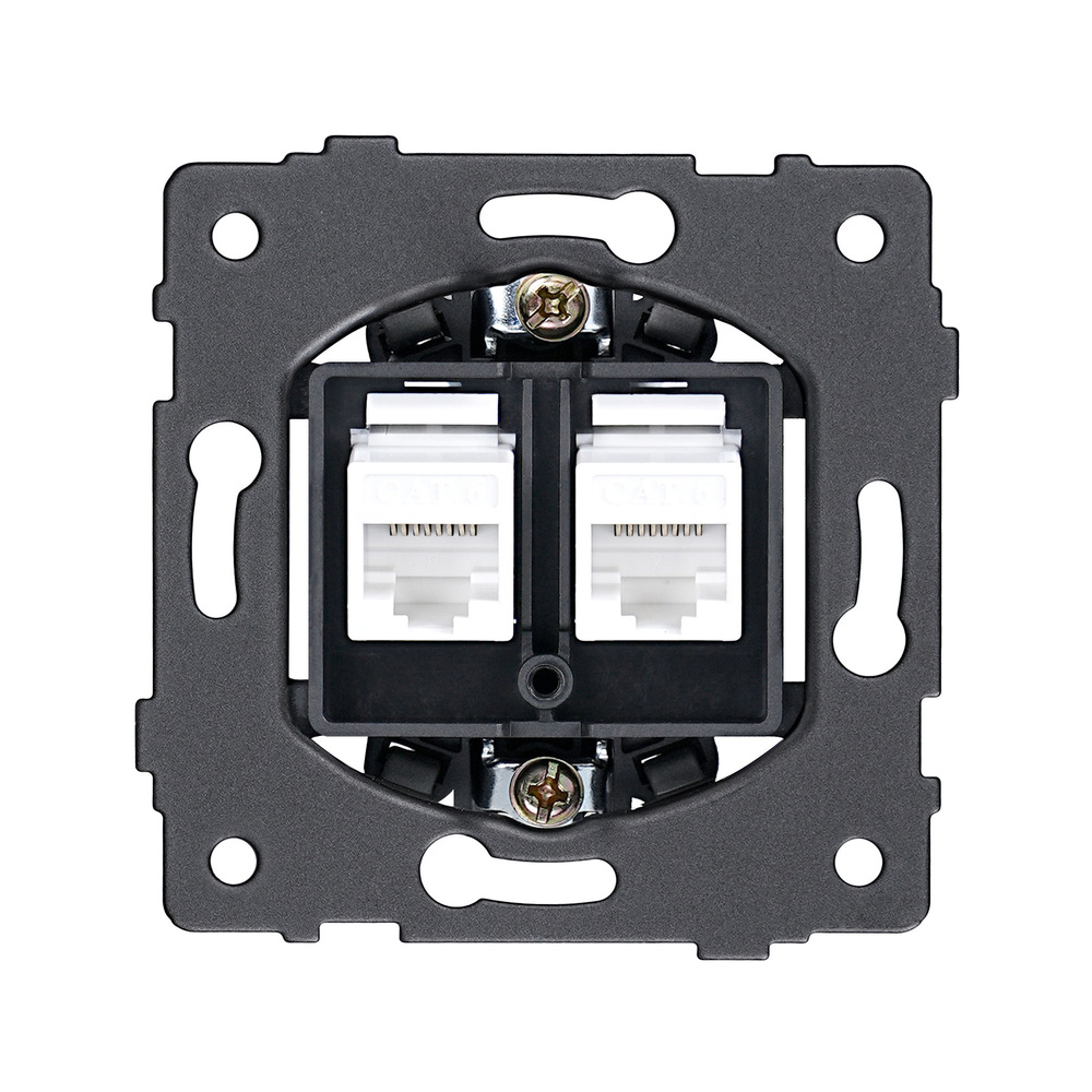 Mechanizm gniazda podwójnego RJ45 kat. 6 ViPlast
