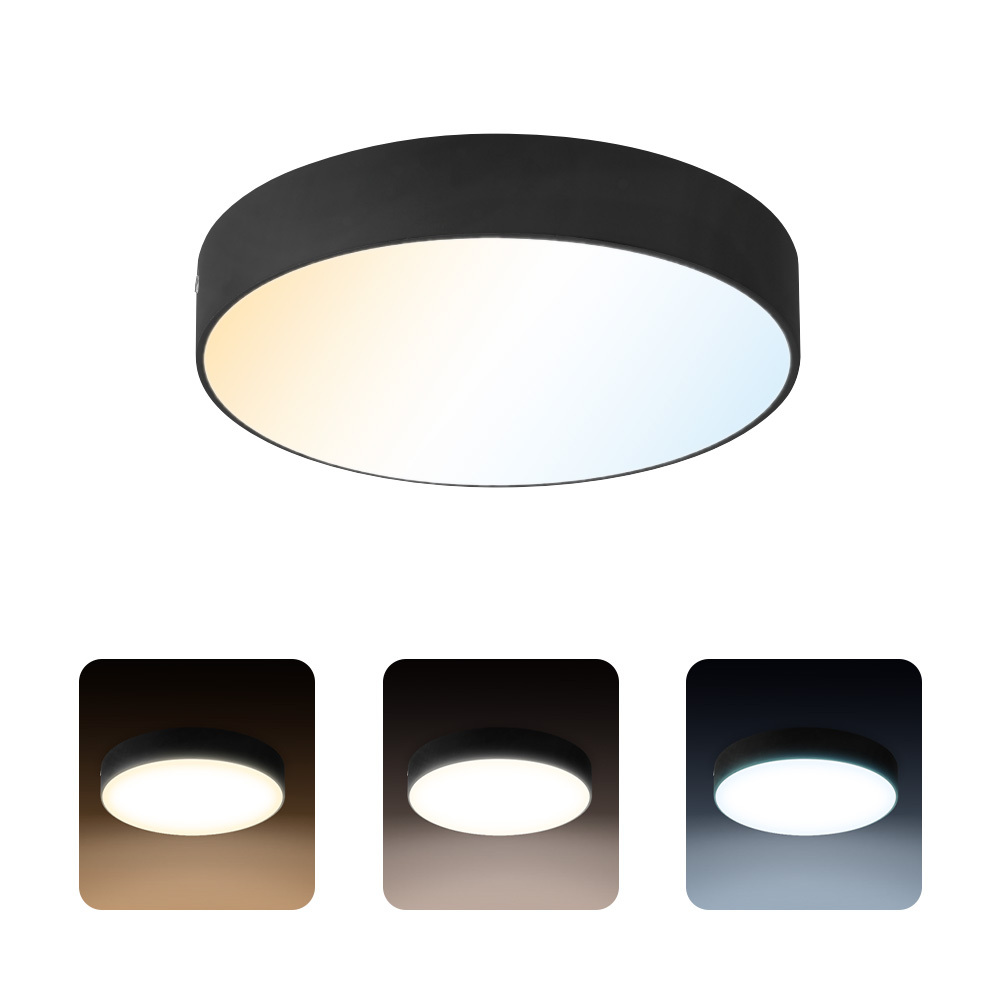 Plafon LED CATALINA 24W 2270lm 3CCT IP20 okrągły czarny | HOROZ