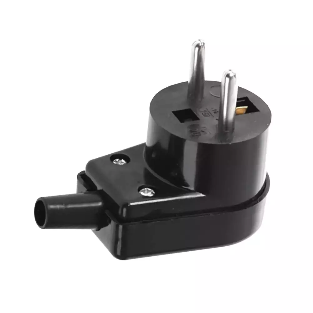 Wtyczka kątowa 16A 250V IP20 czarna Viplast 220-05