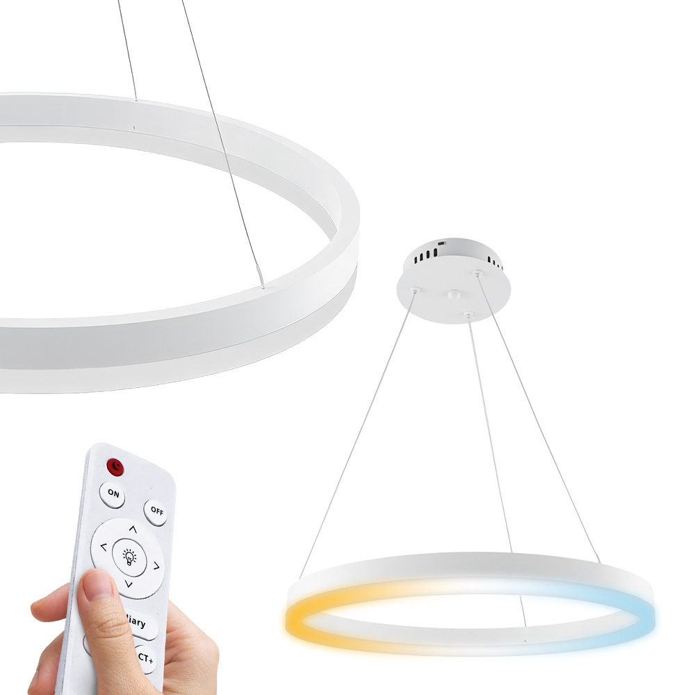 Lampa wisząca LED 53W 3CTT 3710lm okrągła biała ściemnialna z pilotem HARVEY HOROZ
