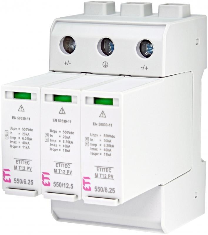 Ogranicznik przepięć do systemów PV - ETITEC EM T1+T2 PV 1100/6,25 3 biegunowa  002440580 ETI
