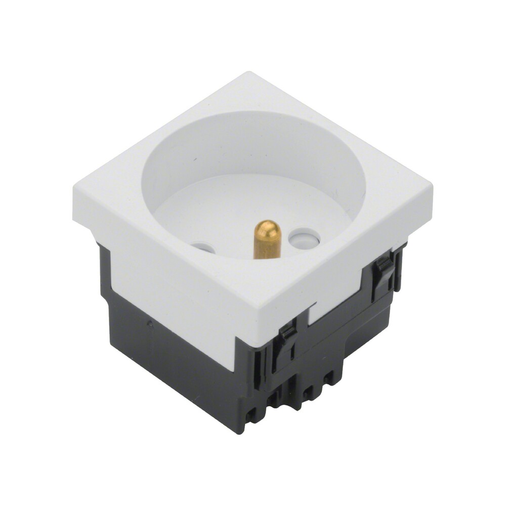 Gniazdo 1-krotne z uziemieniem 2P+Z 33st biały, system 45x45, tehalit.GB-EG Hager EER1339010