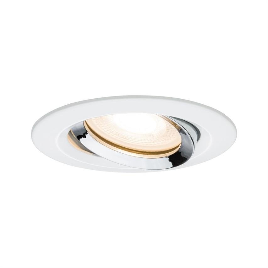 Oczko wpuszczane ruchome okrągłe Premium EBL Set Nova GU10 7W 2700K 460lm biały aluminium IP65