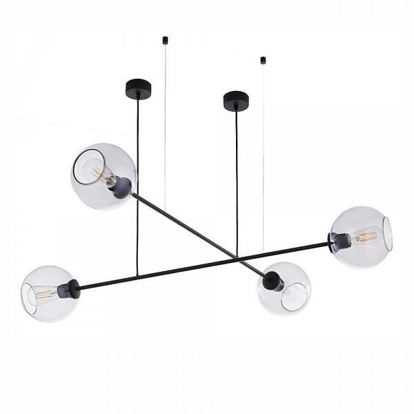 Lampa wisząca Helix 4xE27 Czarny,Przeźroczysty TK Lighting