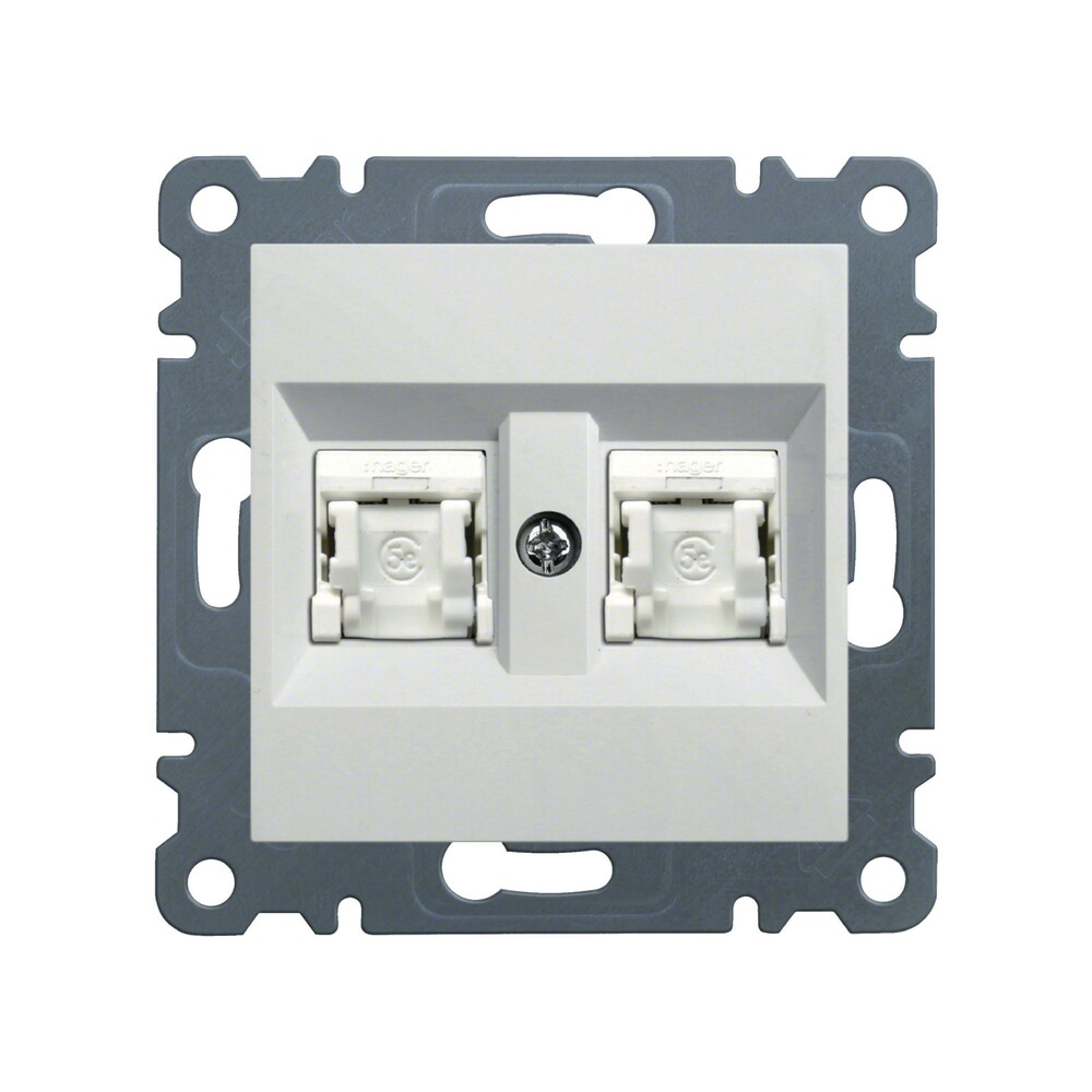 Gniazdo komputerowe podwójne RJ45 kat.6 UTP, biały WL2160 Lumina Hager