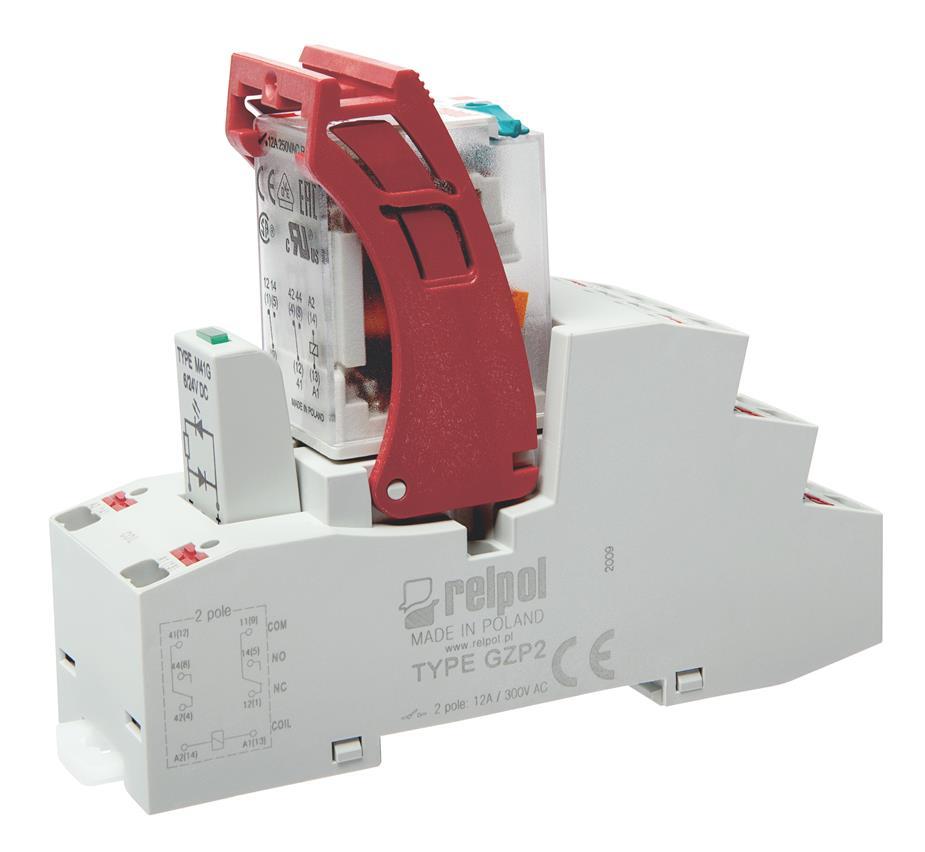 Przekaźnik interfejsowy PUSH-IN 2P 24V 12A 250V AC 864840 Relpol