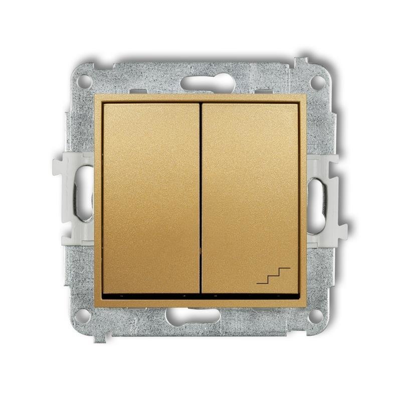 Mechanizm łącznika jednobiegunowego ze schodowym (osobne zasilanie) złoty 29MWP-10.2 Karlik Mini