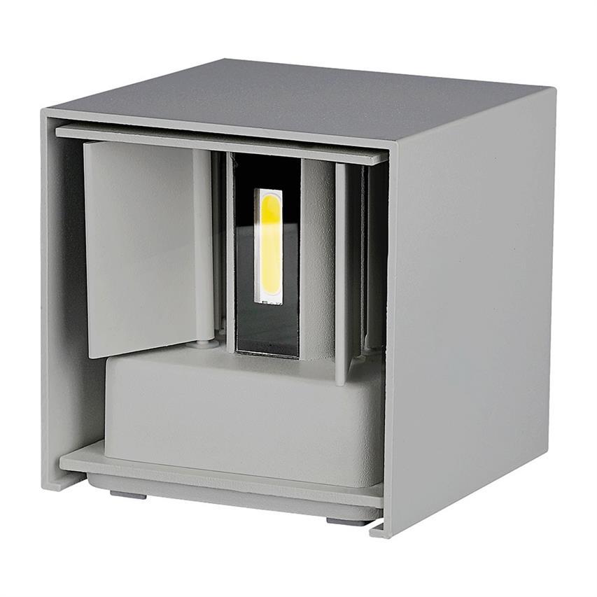 Kinkiet zewnętrzny LED regulowany kwadrat kostka szary 12W 4000K neutralna VT-759-12-G 8532 V-TAC
