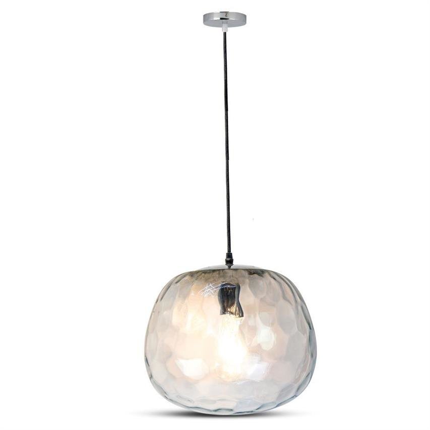 Lampa wisząca okrągła 25cm E27 Designer Glass Transparent VT-7254 3882 V-TAC