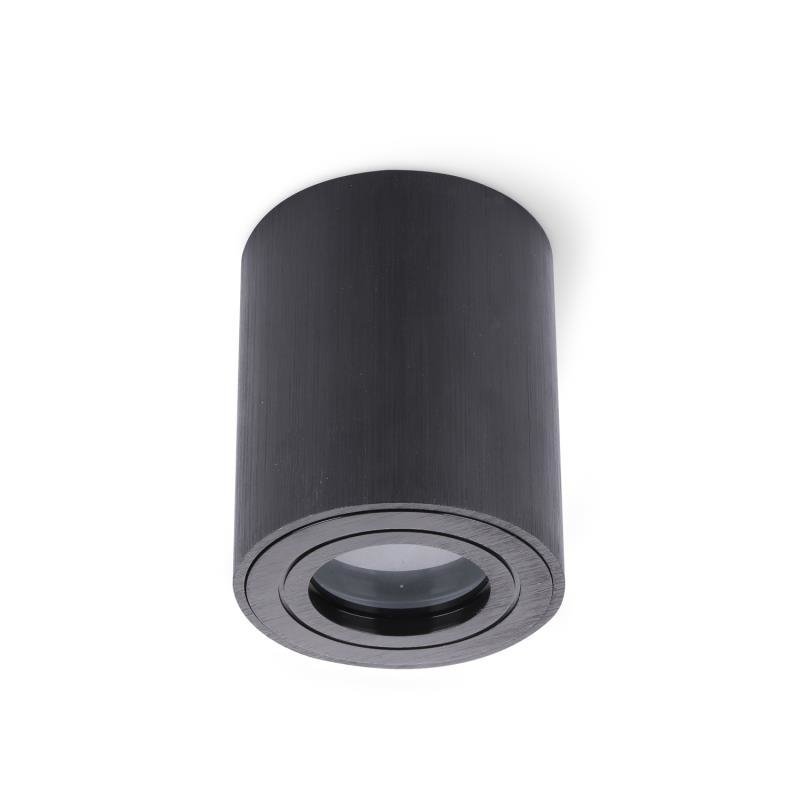 Lampa natynkowa AQUARIUS GU10 okrągła czarna IP44 Kobi