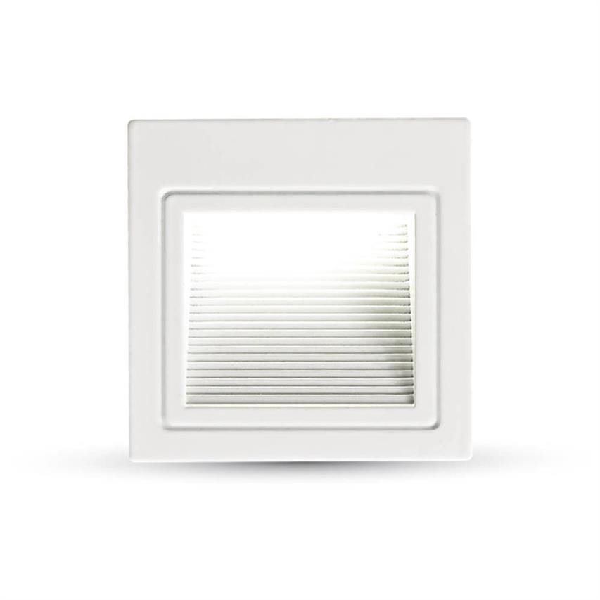Oprawa schodowa LED 3W czujnik biały kwadrat 4000K 100lm Steplight Square VT-1143 1284 V-TAC
