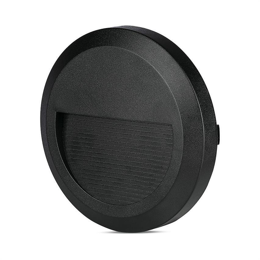 Oprawa schodowa LED natynkowa 2W IP65 okrągła czarny 4000K Step Light-Round-IP65 VT-1142-B 1316 V-TAC