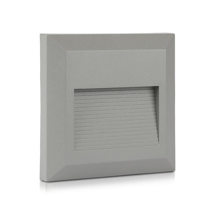 Oprawa schodowa LED natynkowa 2W IP65 kwadrat szary 4000K Step Light-Square-IP65 VT-1152-G 1324 V-TAC