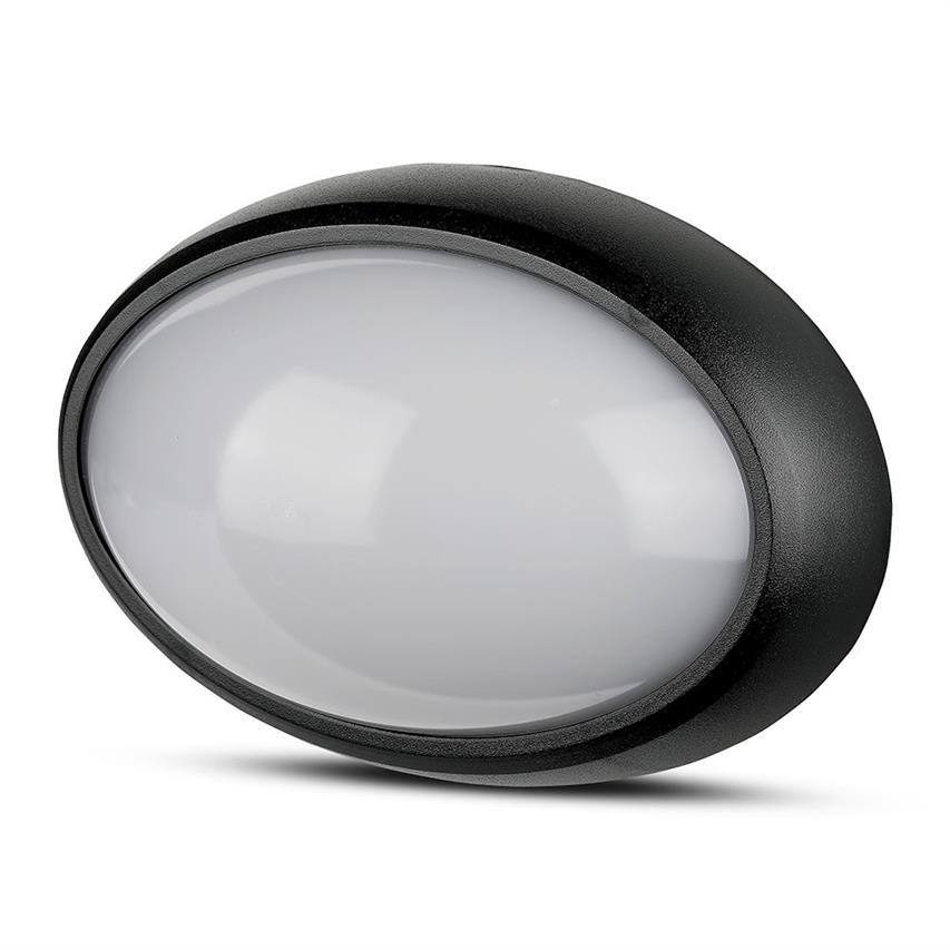 Plafon lampa sufitowa zewnętrzna LED 8W owalny czarny 3000K IP54 Dome Series-Oval VT-8014-OV-B 1267 V-TAC