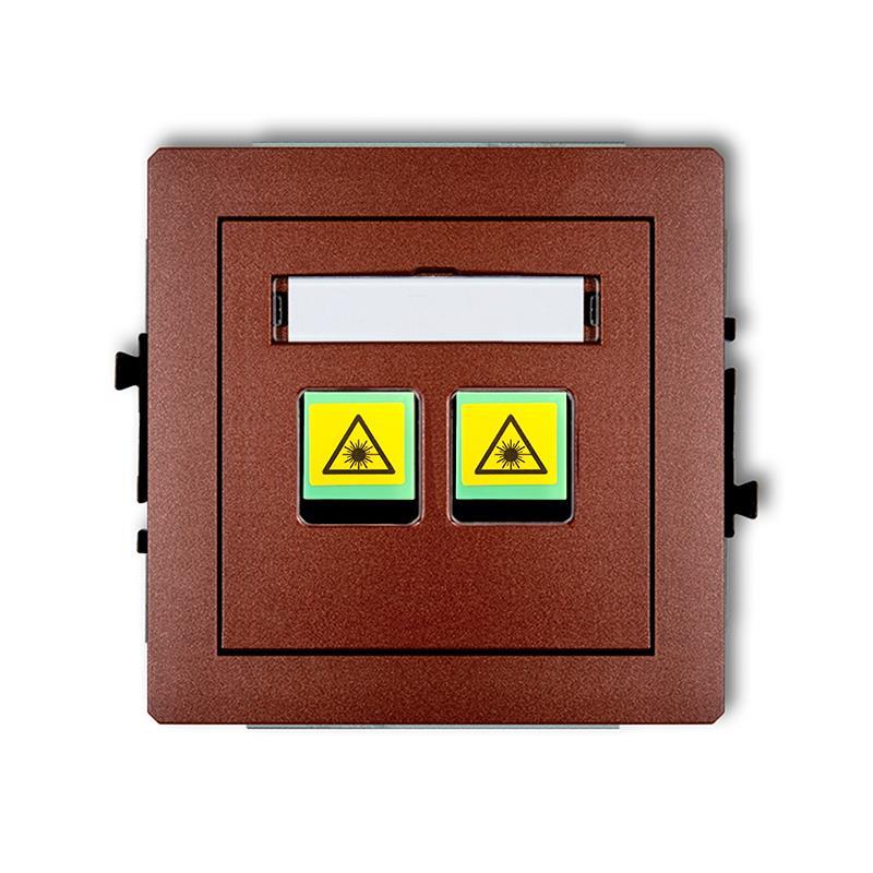Mechanizm gniazda światłowodowego/optycznego podwójnego, bez pola opisowego brązowy metalik DECO 9DGOPBO-2 Karlik