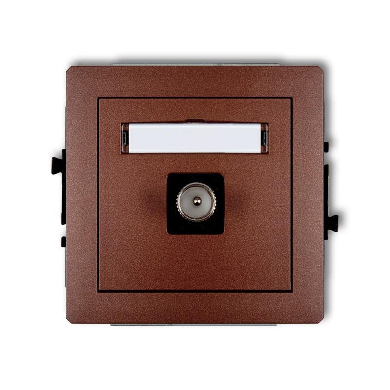 Mechanizm gniazda antenowego pojedynczego TV, bez pola opisowego brązowy metalik DECO 9DGTVBO-1 Karlik