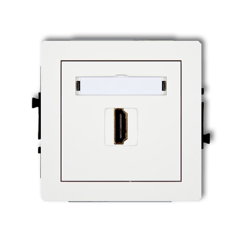 Mechanizm gniazda pojedynczego HDMI 2.0, bez pola opisowego biały DECO DHDMIBO-3 Karlik