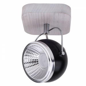 Lampa pojedynczy LED dąb bielony/czarny