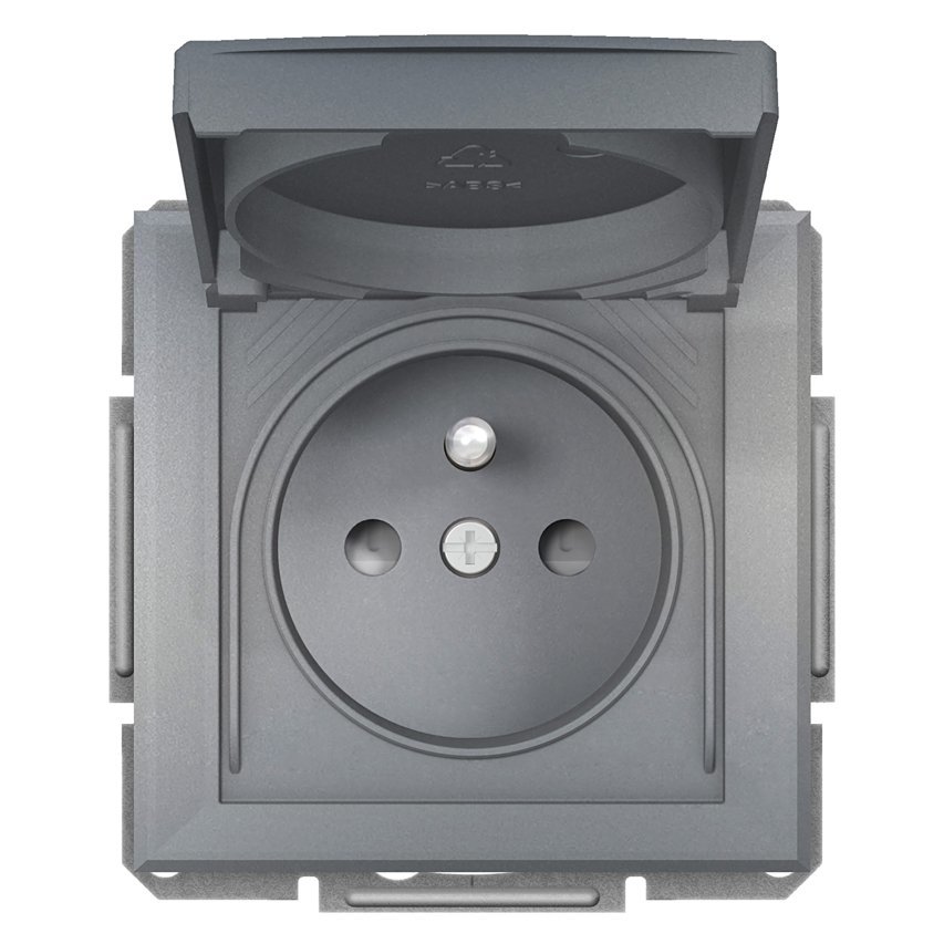 Gniazdo 2P+PE IP44 do systemu ramkowego stal Asfora Schneider EPH2800662
