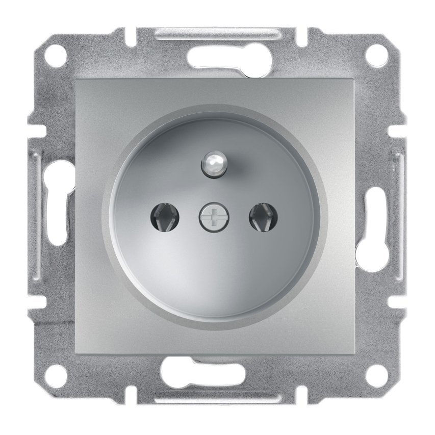 Gniazdo 2P+PE bez ramki, aluminium Schneider Asfora
