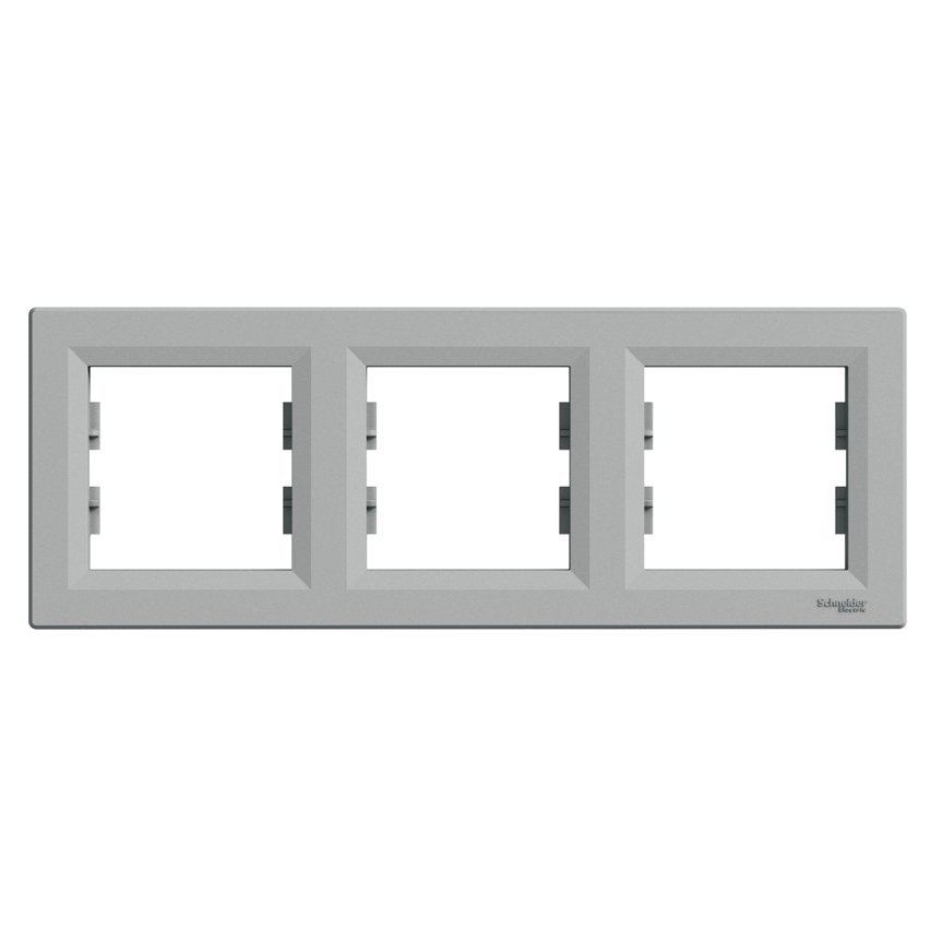 Ramka 3-krotna pozioma, aluminium Schneider Asfora