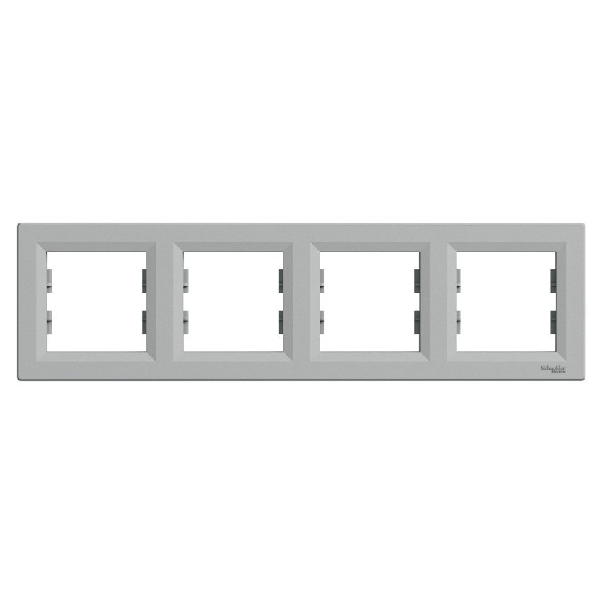 Ramka 4-krotna pozioma, aluminium Schneider Asfora