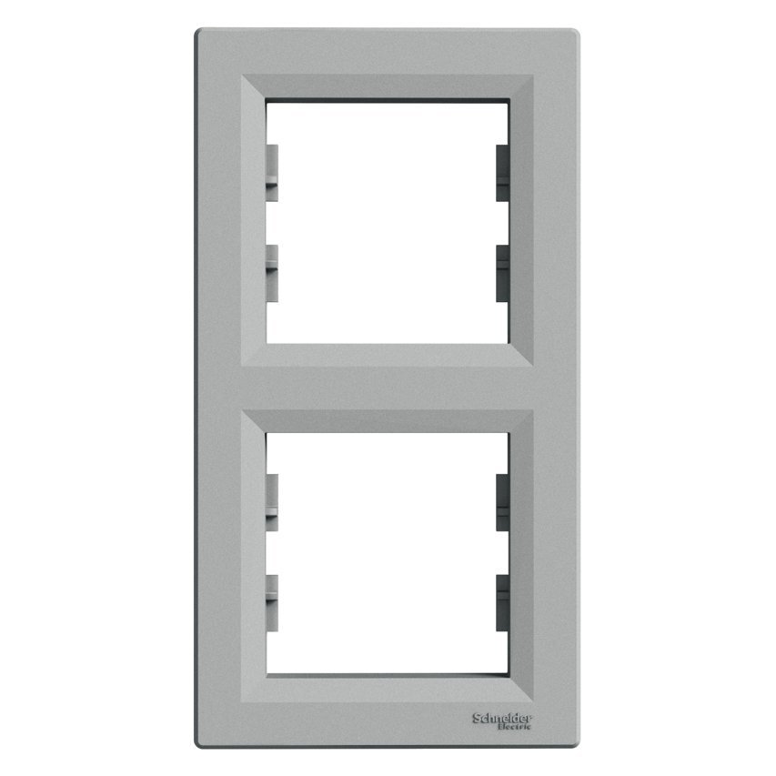 Ramka 2-krotna pionowa, aluminium Schneider Asfora