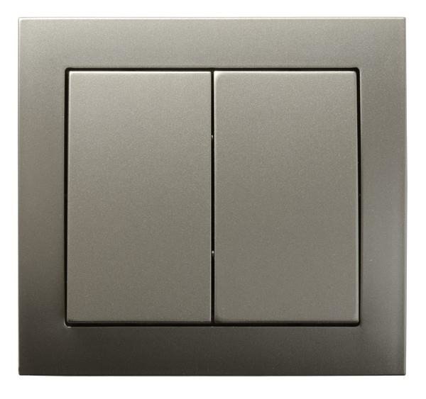 Łącznik dwugrupowy świecznikowy satyna light Ospel Kier ŁP-2W/45
