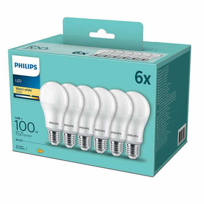 Zestaw żarówek 6x LED A67 E27 13W =100W 2700K 1521lm Philips