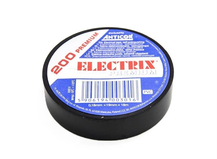 Taśma elektroizolacyjna PCW 19x18mm Premium Anticor 200 czarna