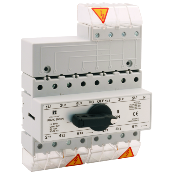 Przełącznik sieć-agregat 63A 4P PRZK-4063/W02 Spamel