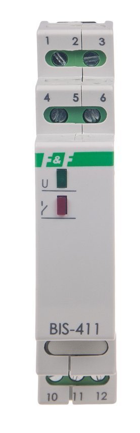 Przekaźnik bistabilny on/off 230V AC/DC 16A styki 1P zaciski śrubowe 1 moduł BIS-411 F&F