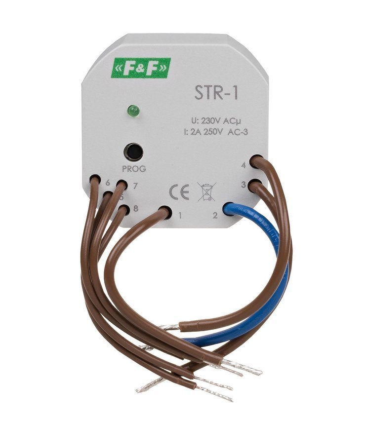 Sterownik rolet dwuprzyciskowy 230V AC 2A STR-1 F&F