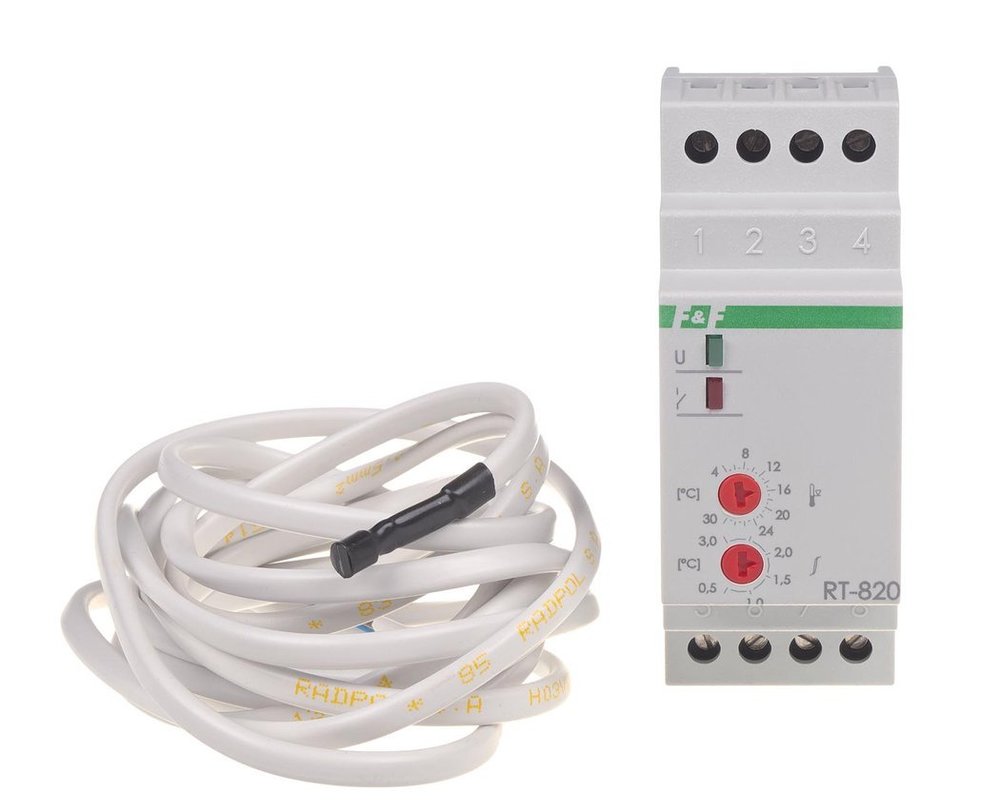 Regulator temperatury z sondą w kmpl. 4÷30°C 16A RT-820, F&F