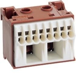 QuickConnect Blok samozacisków fazowy, brązowy, 2x16 + 8x4 mm2, szerokość 45 mm KN10P Hager