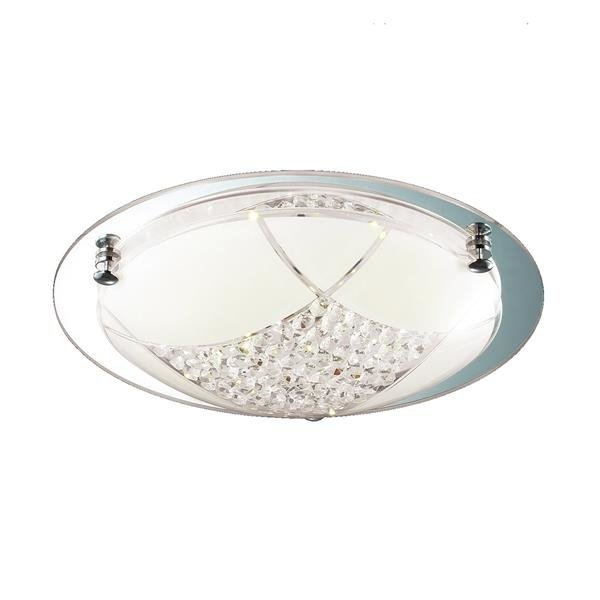 Lampa sufitowa plafon plafoniera LED Livio metal biała kryształy okrągła wzór Italux C29520Y-12T