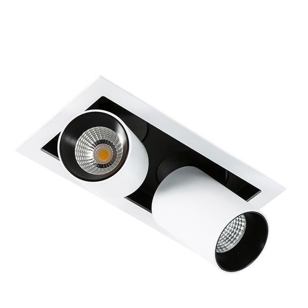 Oprawa wpuszczana sufitowa LED Mercanta regulowana biała downlight podwójna tuba Italux GL7117-2/12W 3000K WH+BL