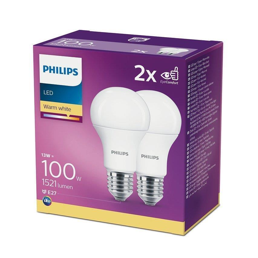 Zestaw żarówek 2x LED Philips E27 13W 2700K 1521lm Philips