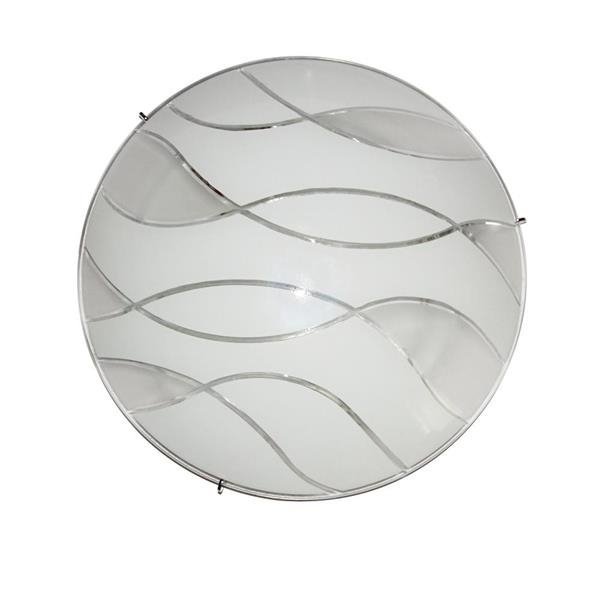 Lampa sufitowa plafon plafoniera Naomi duża okrągła biała wzór matowa chrom fale Italux C29367YK-3